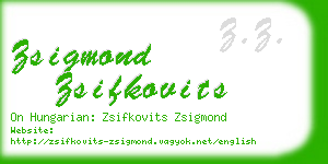 zsigmond zsifkovits business card